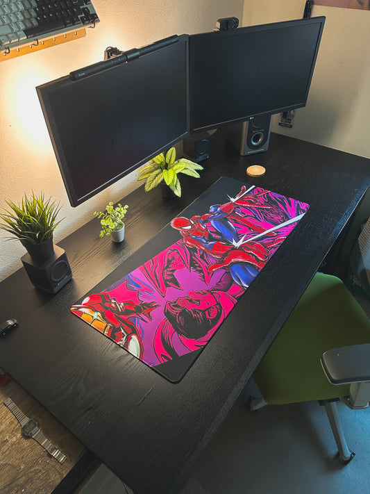 Spiderman x Ironman Deskmat | 90x40cm | Comic Inspired