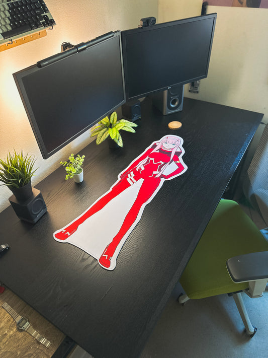 Zero Two Deskmat | 90x40cm, Die Cut | Anime Inspired
