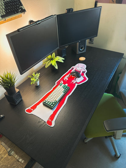 Zero Two Deskmat | 90x40cm, Die Cut | Anime Inspired